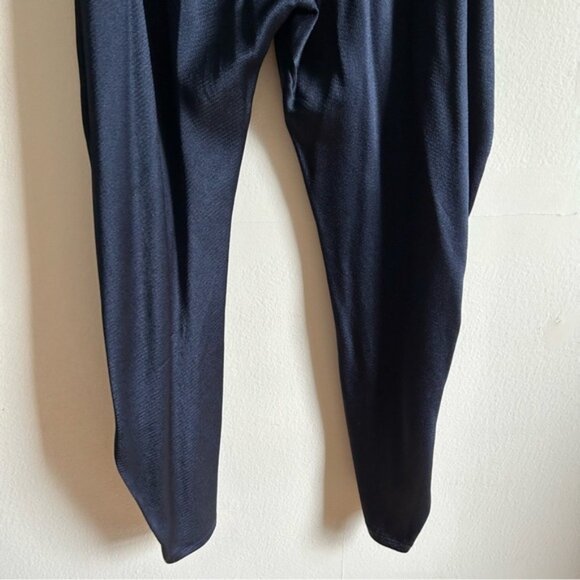 Alexis Dark Navy Blue Satin Elastic Waist Draped Pants - Picture 6 of 11